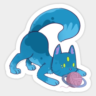 Space Cat - Alien Blue Sticker